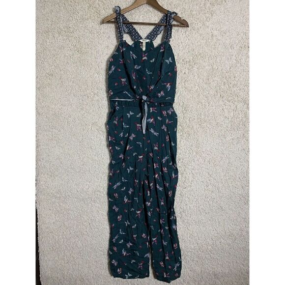 Matilda Jane Evergreene Jumpsuit Romper Womens Size Small Green Floral One Piece - Picture 3 of 11